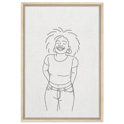Personalized Line Art Portrait – Framed Canvas - Masterpiece Print