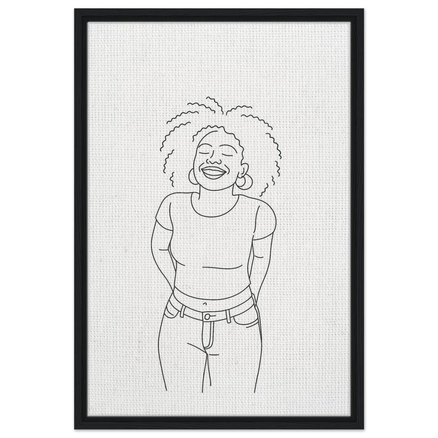 Personalized Line Art Portrait – Framed Canvas - Masterpiece Print