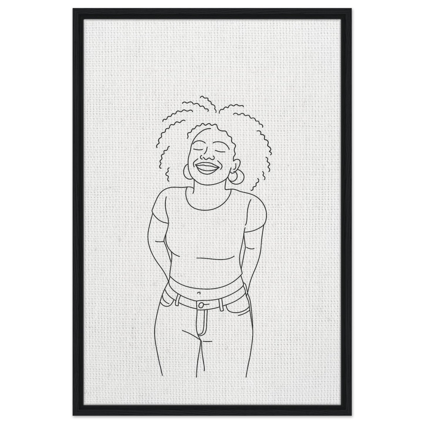 Personalized Line Art Portrait – Framed Canvas - Masterpiece Print