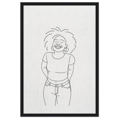 Personalized Line Art Portrait – Framed Canvas - Masterpiece Print