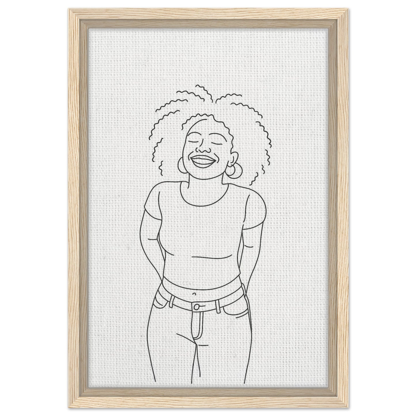 Personalized Line Art Portrait – Framed Canvas - Masterpiece Print