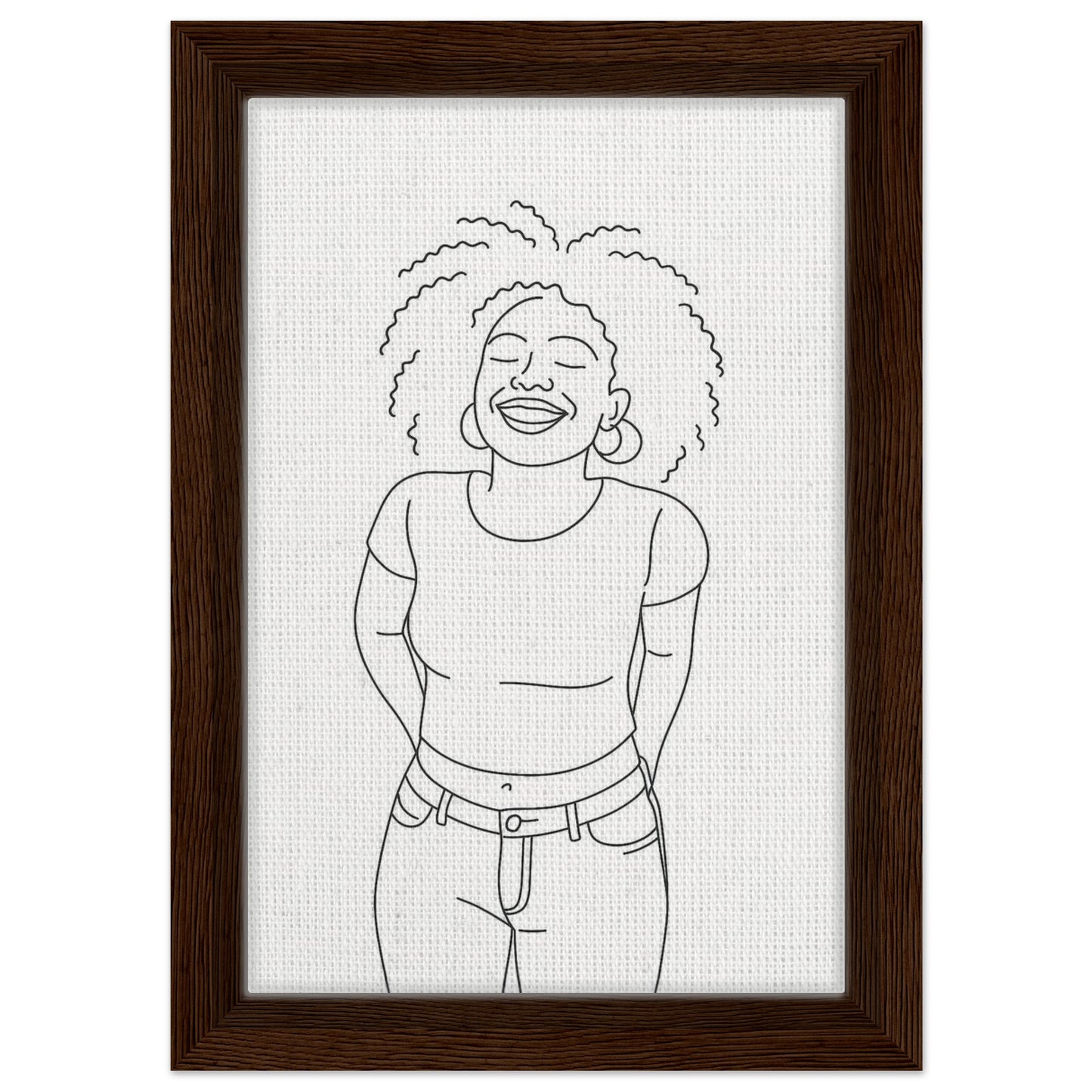 Personalized Line Art Portrait – Framed Canvas - Masterpiece Print