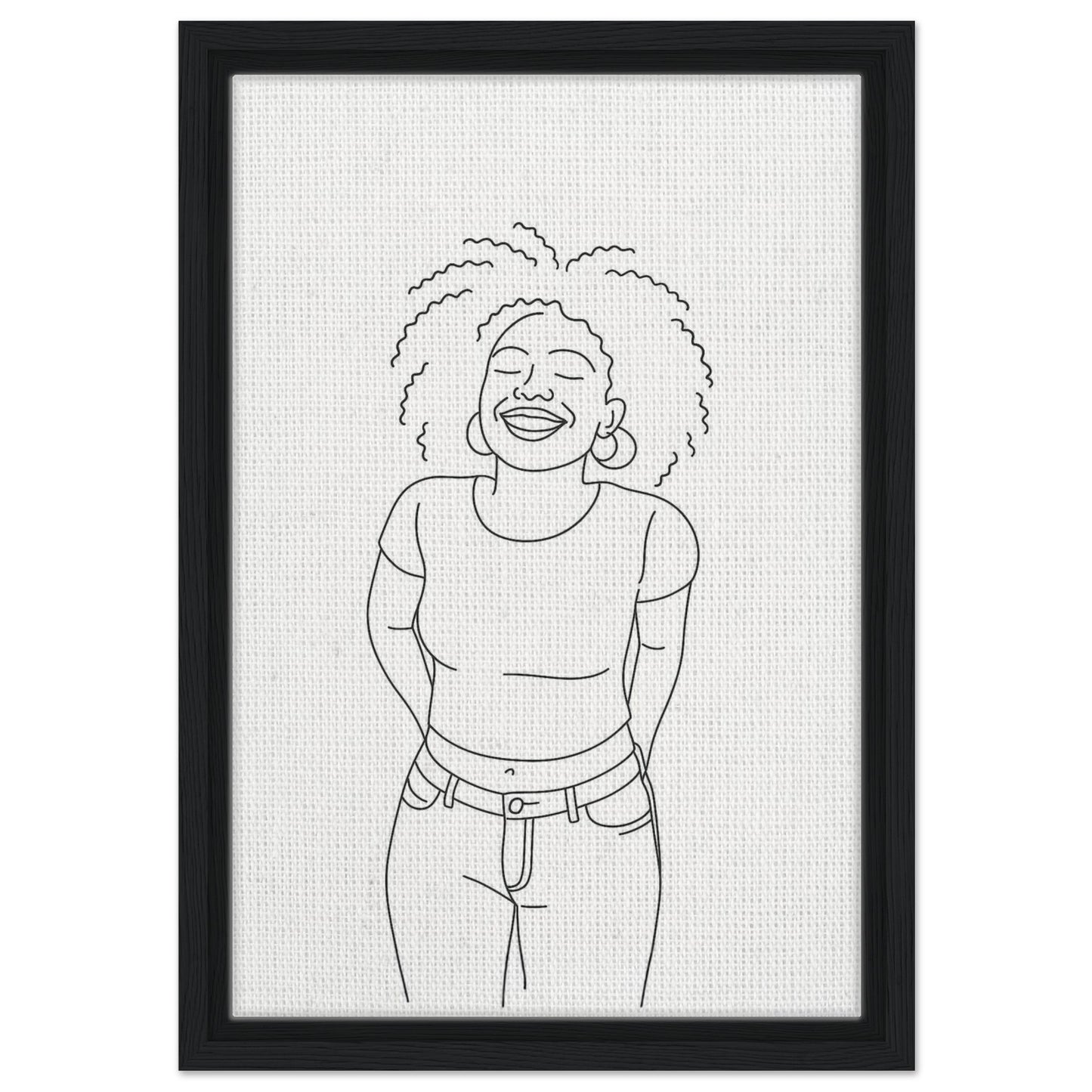Personalized Line Art Portrait – Framed Canvas - Masterpiece Print