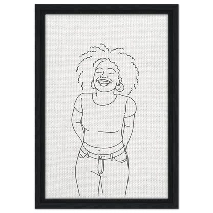 Personalized Line Art Portrait – Framed Canvas - Masterpiece Print