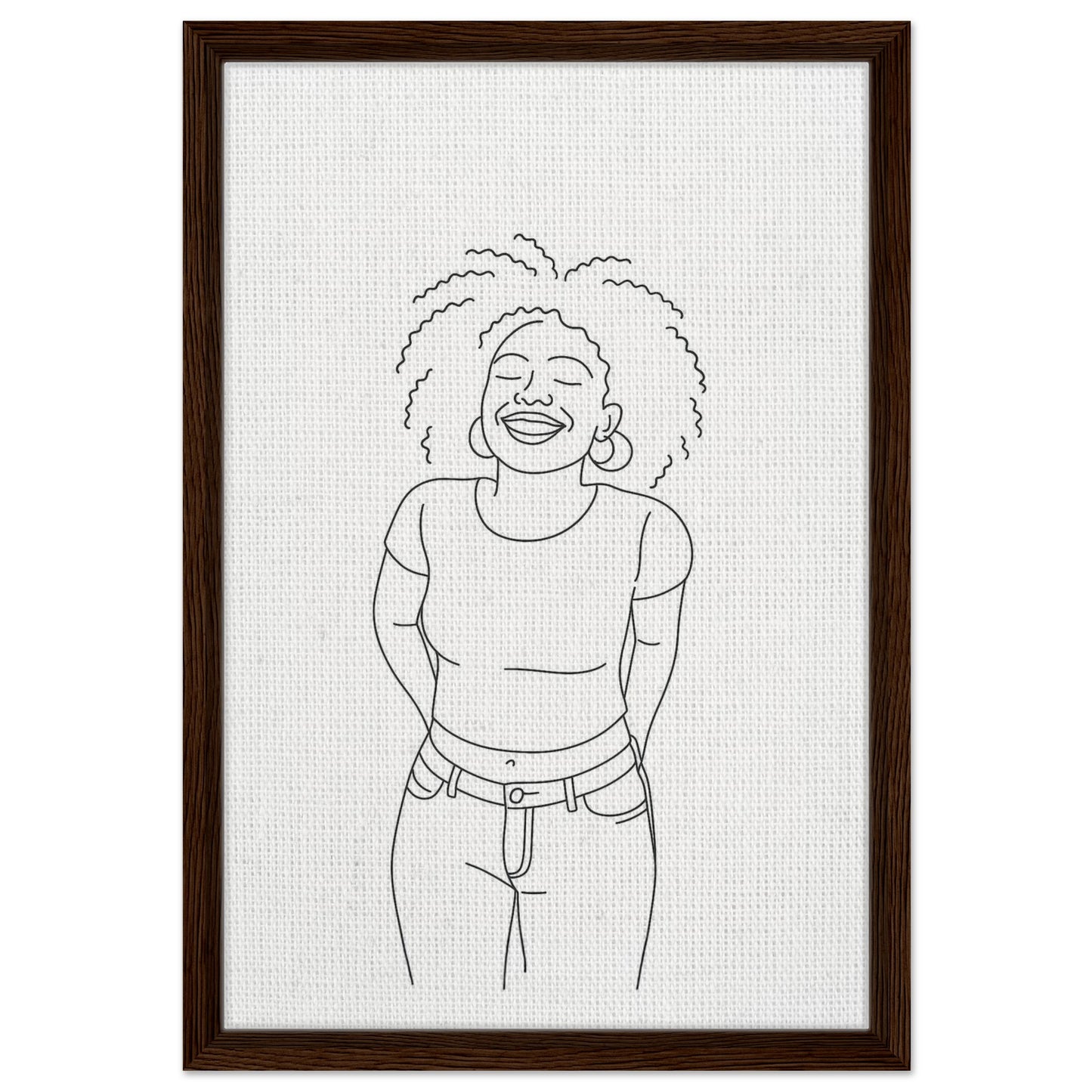 Personalized Line Art Portrait – Framed Canvas - Masterpiece Print