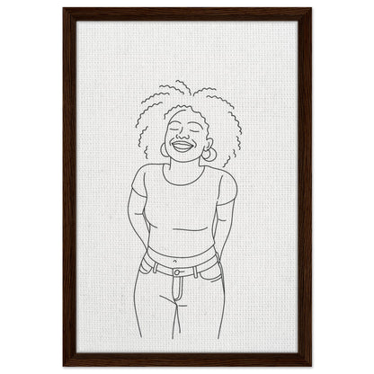 Personalized Line Art Portrait – Framed Canvas - Masterpiece Print