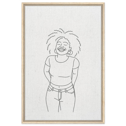 Personalized Line Art Portrait – Framed Canvas - Masterpiece Print