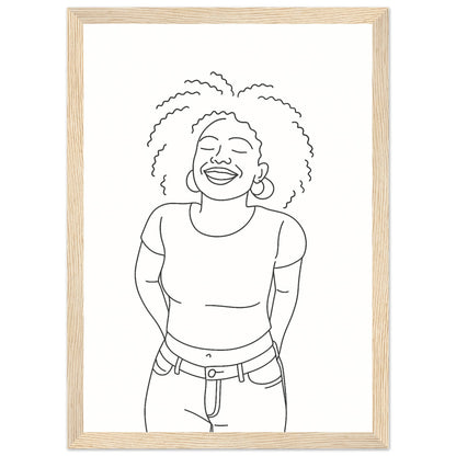 Personalized Line Art Portrait – Framed Print - Masterpiece Print