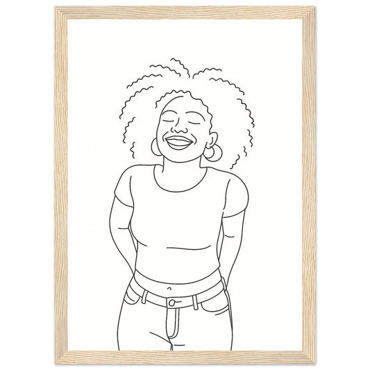 Personalized Line Art Portrait – Framed Print - Masterpiece Print