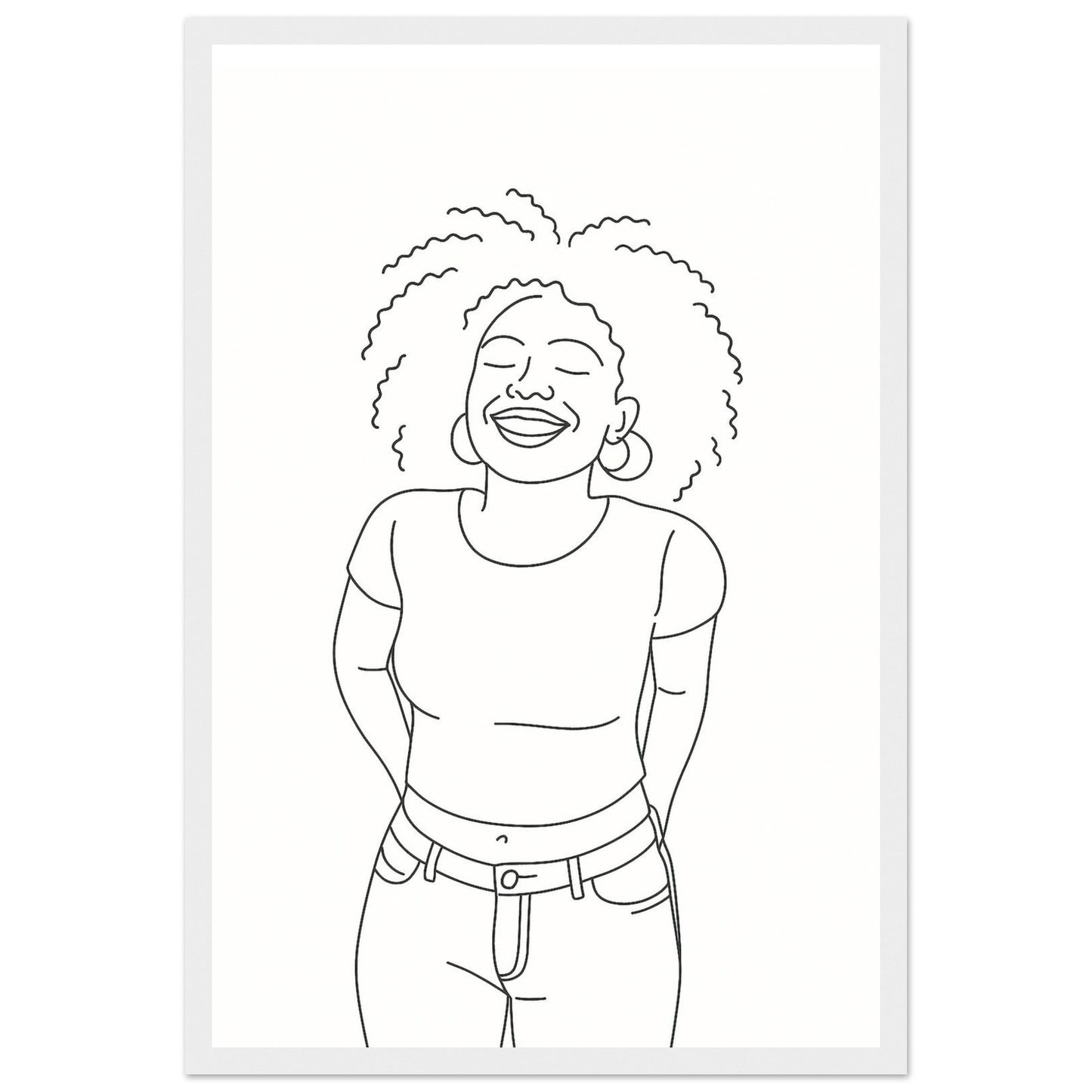 Personalized Line Art Portrait – Framed Print - Masterpiece Print