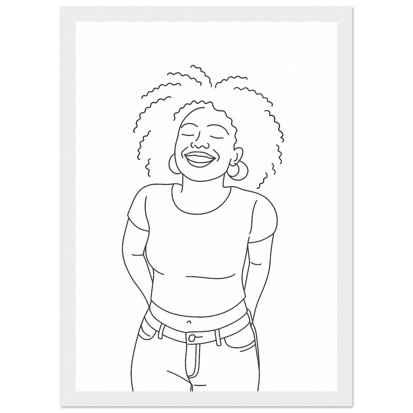Personalized Line Art Portrait – Framed Print - Masterpiece Print