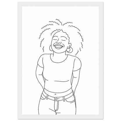 Personalized Line Art Portrait – Framed Print - Masterpiece Print