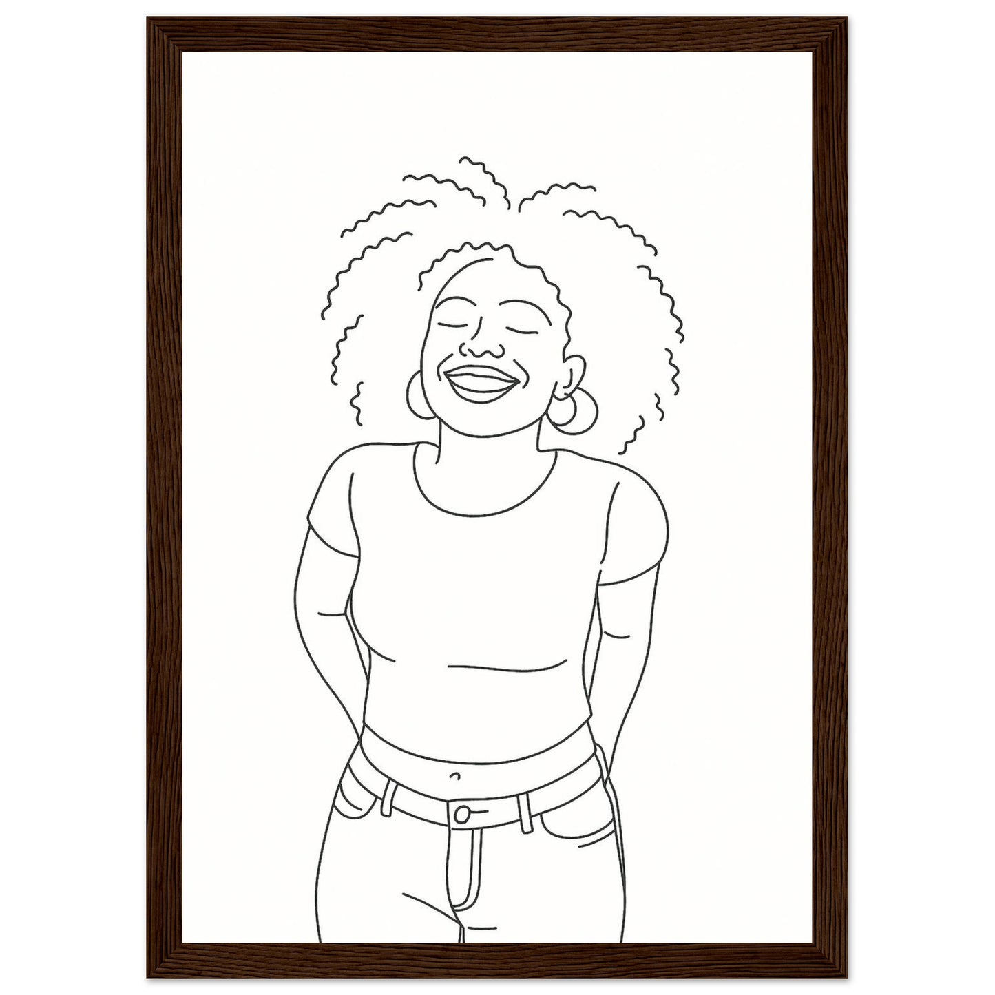Personalized Line Art Portrait – Framed Print - Masterpiece Print