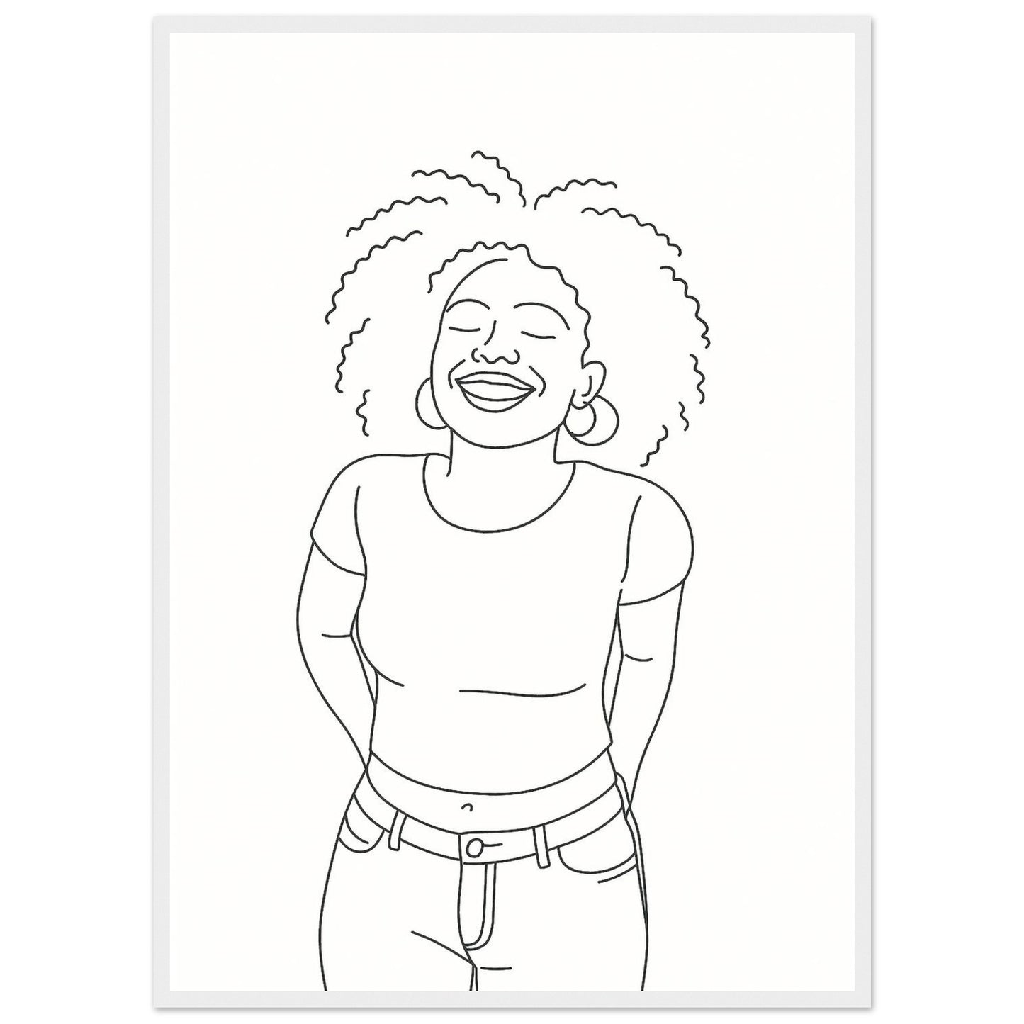 Personalized Line Art Portrait – Framed Print - Masterpiece Print