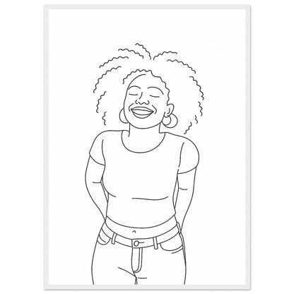 Personalized Line Art Portrait – Framed Print - Masterpiece Print
