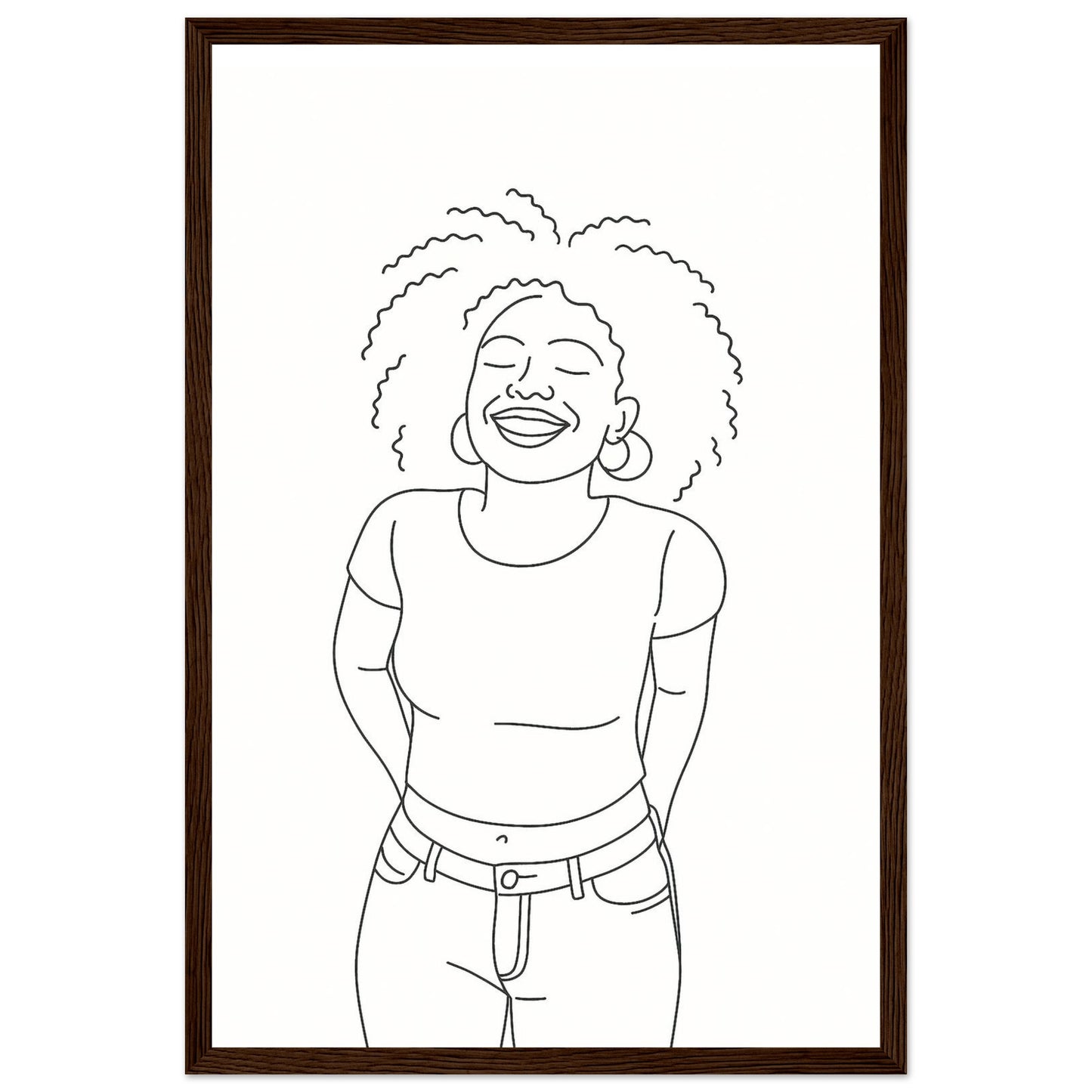Personalized Line Art Portrait – Framed Print - Masterpiece Print