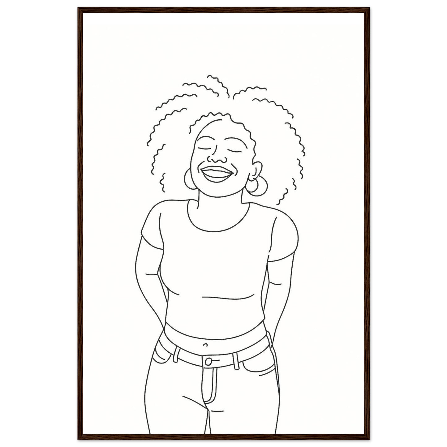 Personalized Line Art Portrait – Framed Print - Masterpiece Print