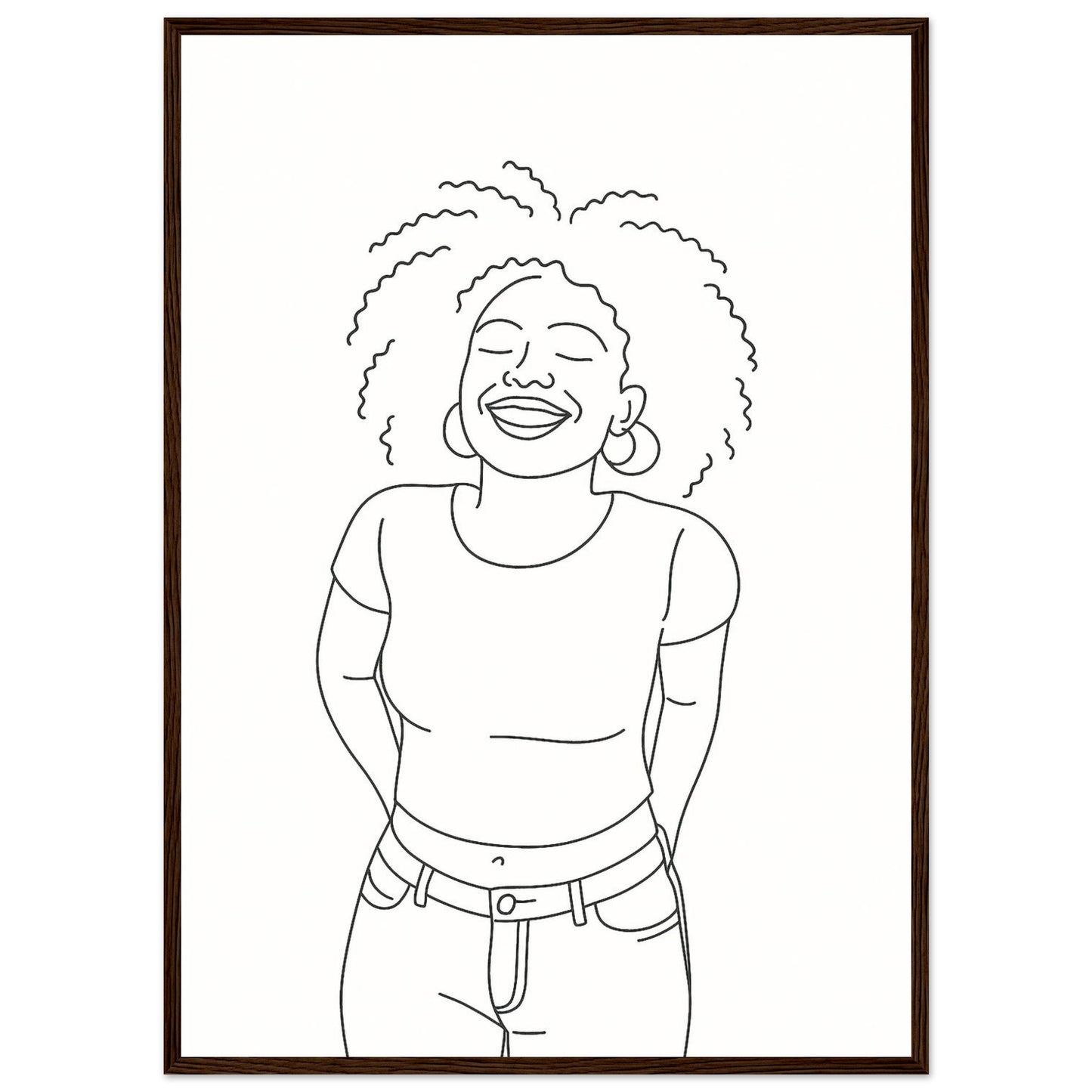 Personalized Line Art Portrait – Framed Print - Masterpiece Print