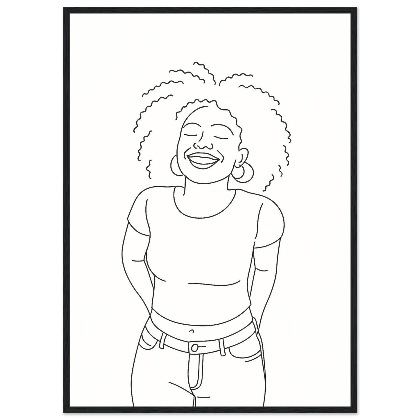 Personalized Line Art Portrait – Framed Print - Masterpiece Print
