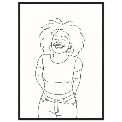 Personalized Line Art Portrait – Framed Print - Masterpiece Print