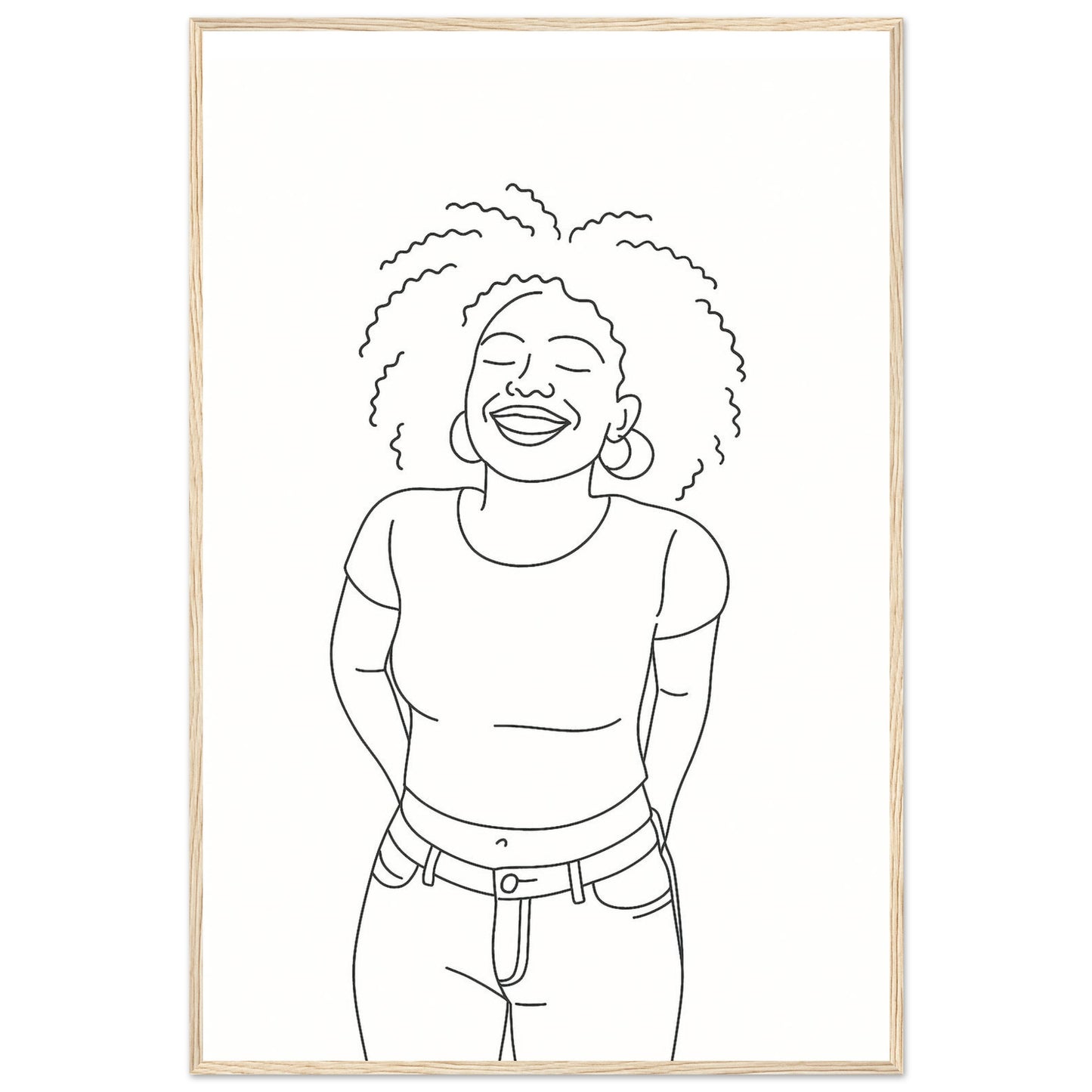 Personalized Line Art Portrait – Framed Print - Masterpiece Print