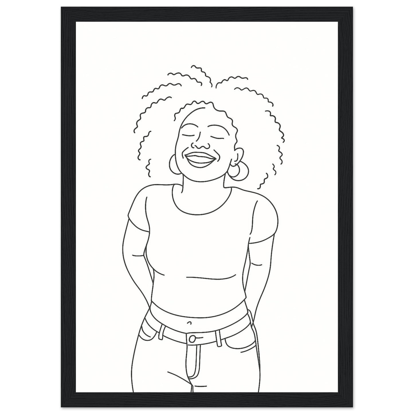 Personalized Line Art Portrait – Framed Print - Masterpiece Print