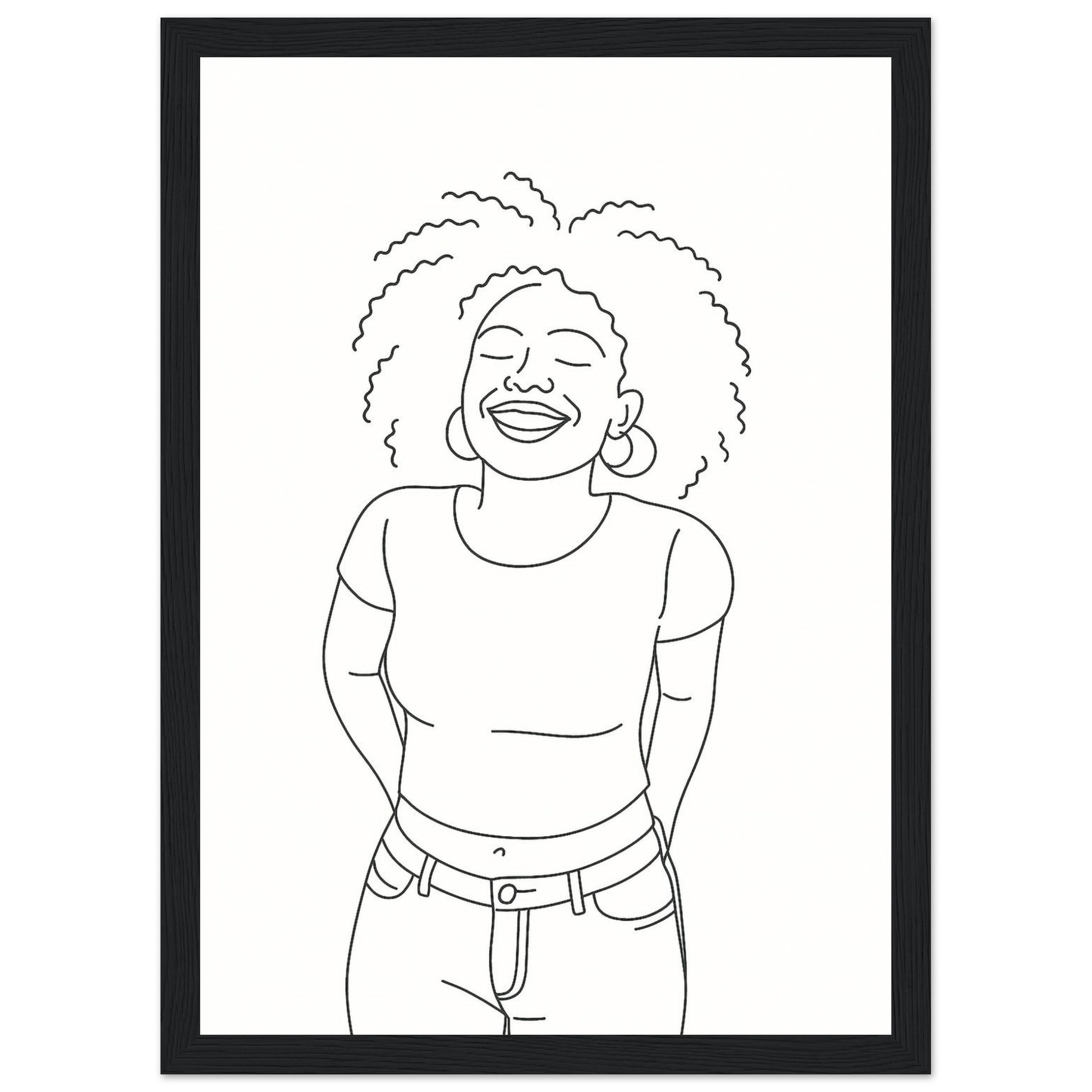 Personalized Line Art Portrait – Framed Print - Masterpiece Print