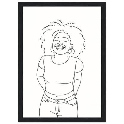 Personalized Line Art Portrait – Framed Print - Masterpiece Print