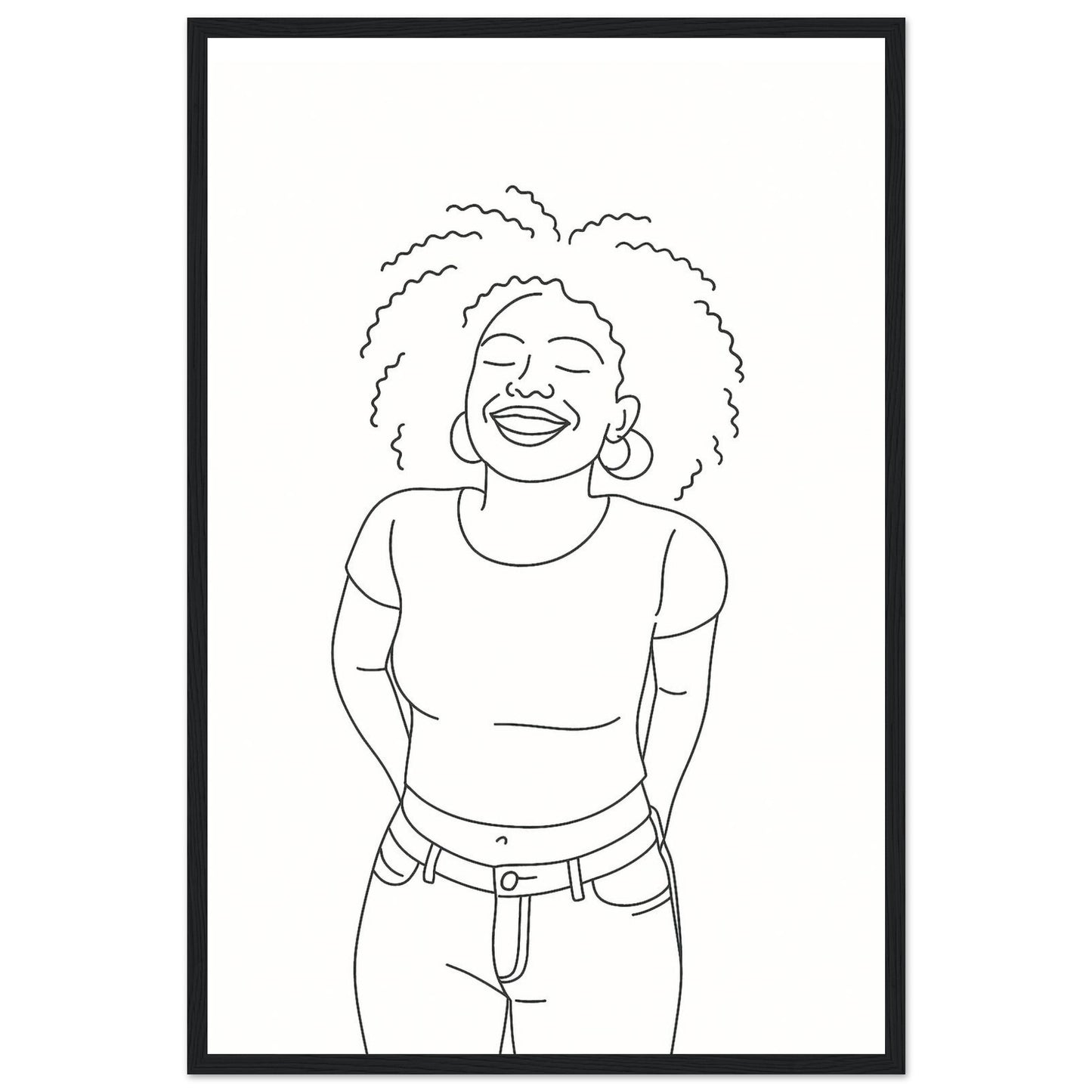 Personalized Line Art Portrait – Framed Print - Masterpiece Print