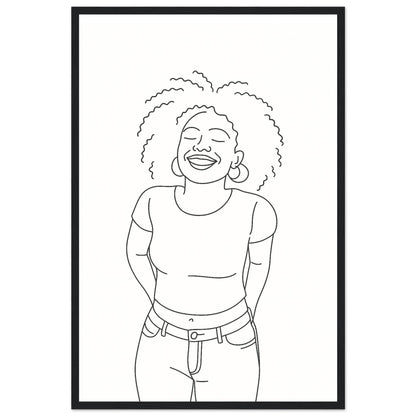 Personalized Line Art Portrait – Framed Print - Masterpiece Print