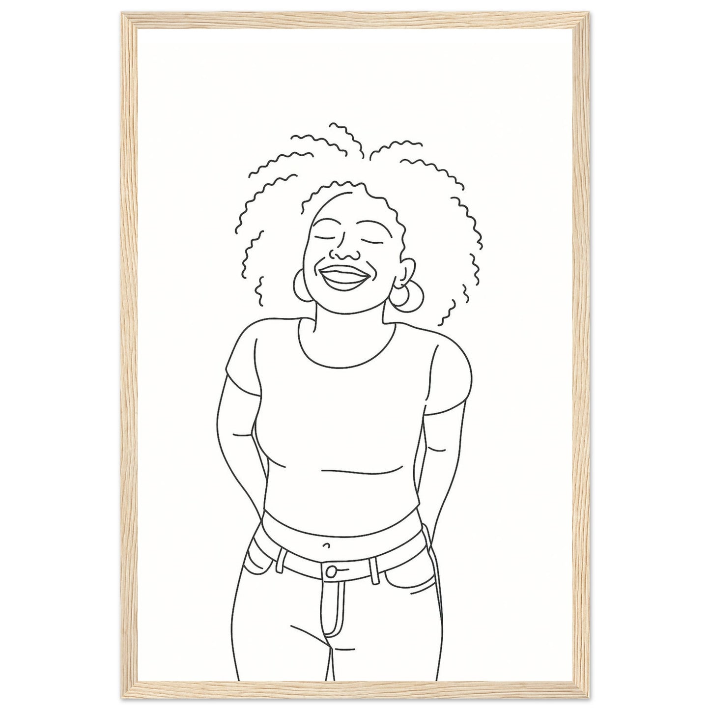 Personalized Line Art Portrait – Framed Print - Masterpiece Print