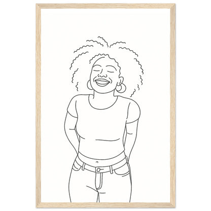 Personalized Line Art Portrait – Framed Print - Masterpiece Print