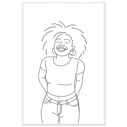 Personalized Line Art Portrait – Framed Print - Masterpiece Print