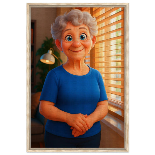 Personalized Mom Portrait – Framed Canvas - Masterpiece Print