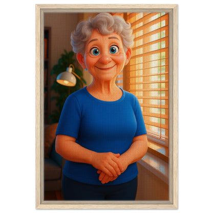 Personalized Mom Portrait – Framed Canvas - Masterpiece Print