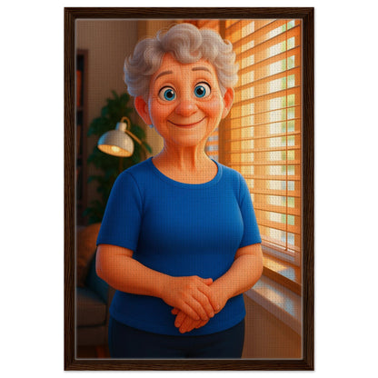 Personalized Mom Portrait – Framed Canvas - Masterpiece Print