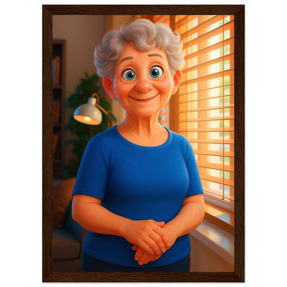 Personalized Mom Portrait – Framed Print - Masterpiece Print