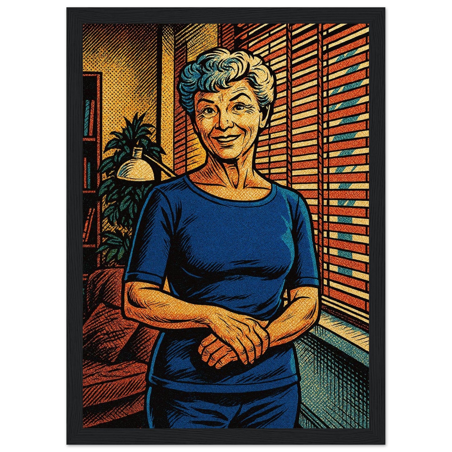 Personalized Mom Portrait – Framed Print - Masterpiece Print