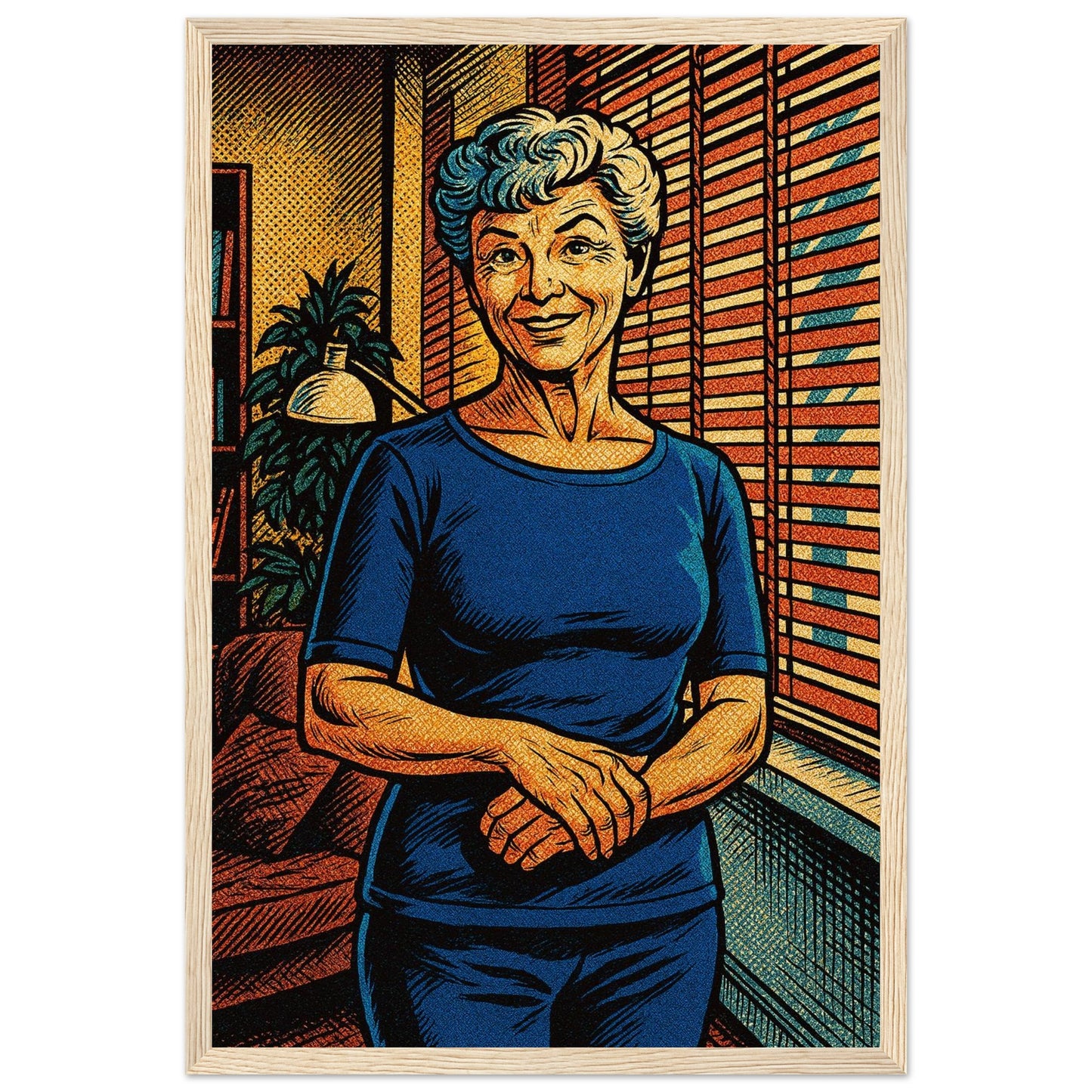 Personalized Mom Portrait – Framed Print - Masterpiece Print