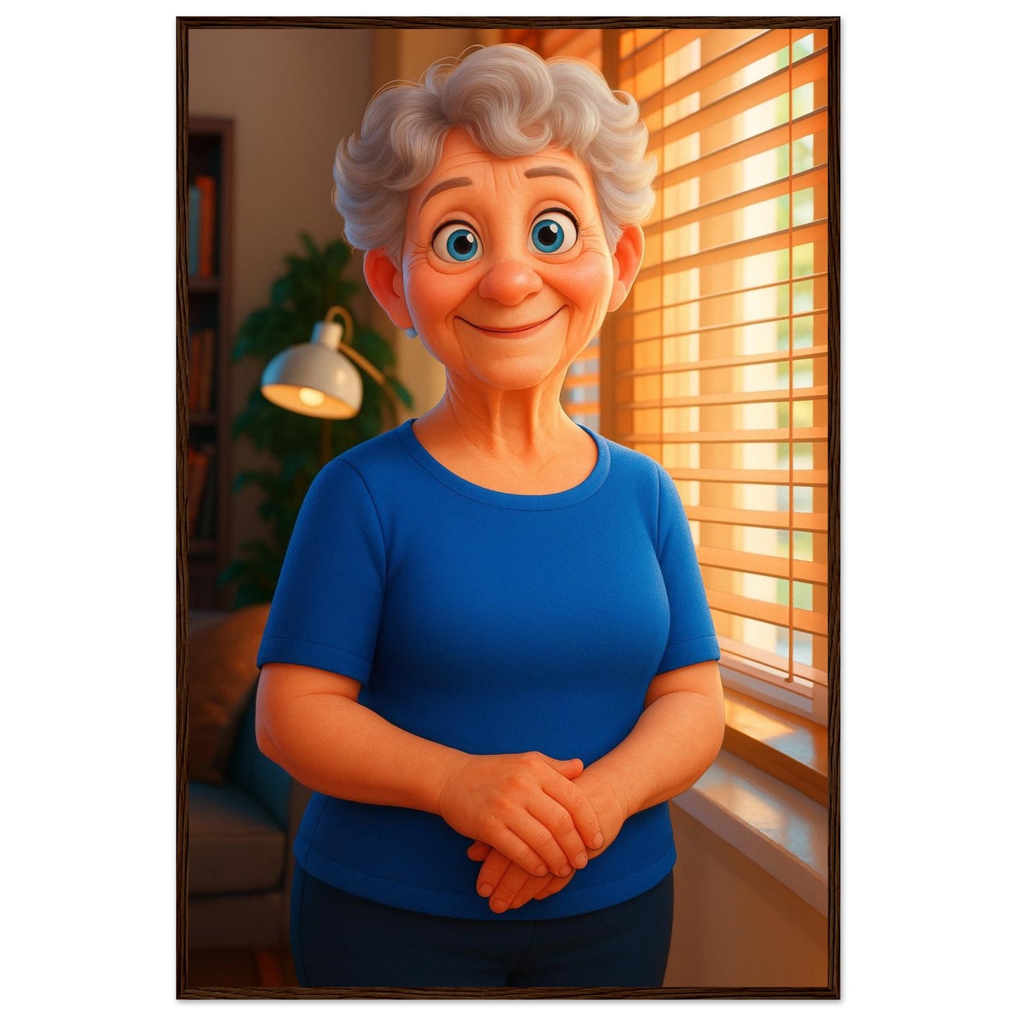 Personalized Mom Portrait – Framed Print - Masterpiece Print