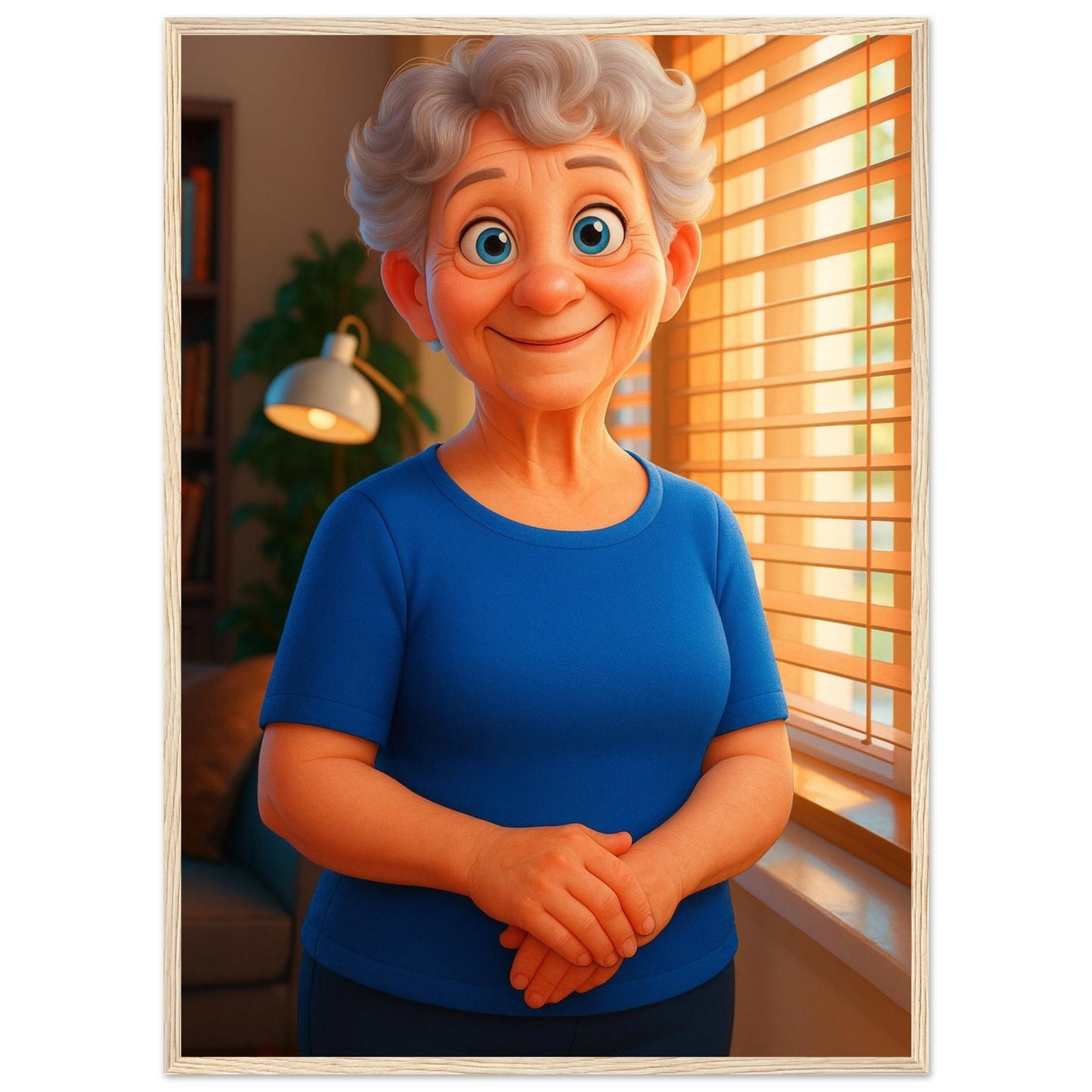 Personalized Mom Portrait – Framed Print - Masterpiece Print