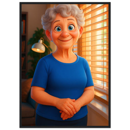 Personalized Mom Portrait – Framed Print - Masterpiece Print