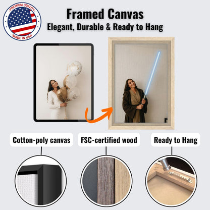 Personalized Movie Portrait – Framed Canvas - Masterpiece Print