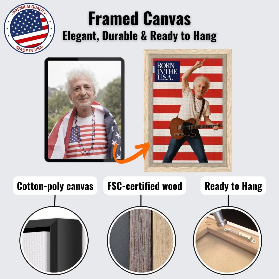 Personalized Music Star Portrait – Framed Canvas - Masterpiece Print