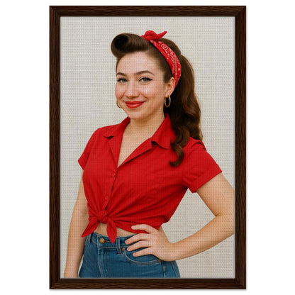 Personalized Pin-Up Portrait – Framed Canvas - Masterpiece Print