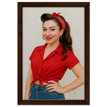 Personalized Pin-Up Portrait – Framed Canvas - Masterpiece Print