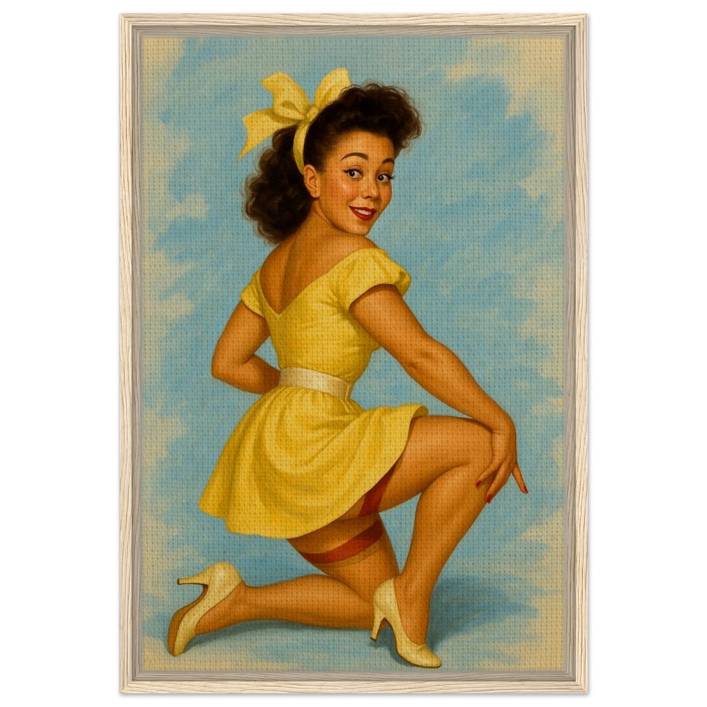 Personalized Pin-Up Portrait – Framed Canvas - Masterpiece Print