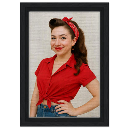 Personalized Pin-Up Portrait – Framed Canvas - Masterpiece Print