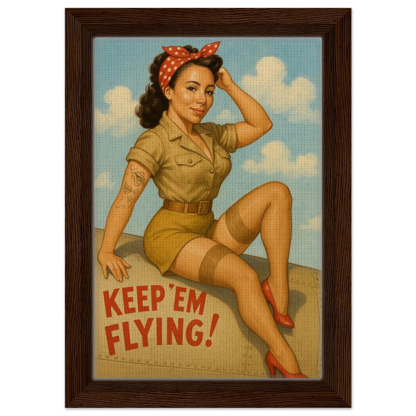 Personalized Pin-Up Portrait – Framed Canvas - Masterpiece Print