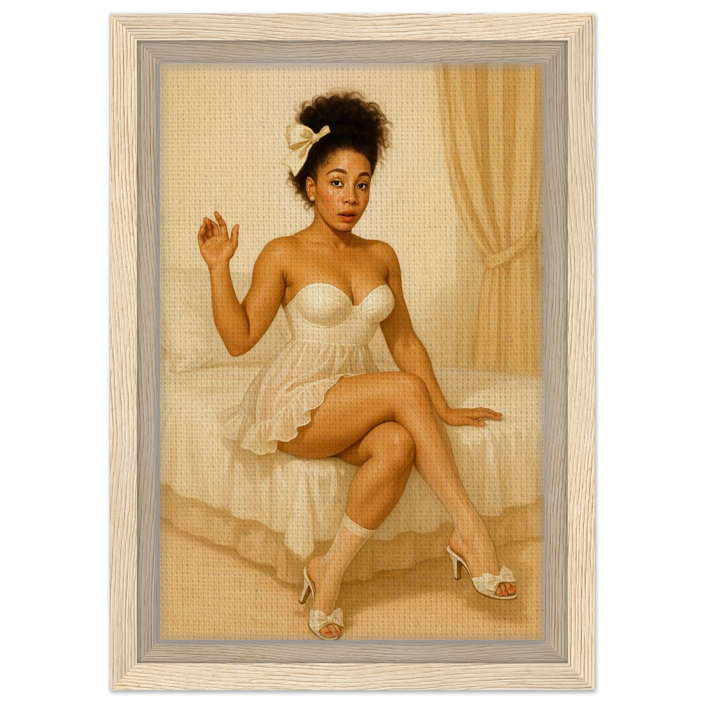 Personalized Pin-Up Portrait – Framed Canvas - Masterpiece Print